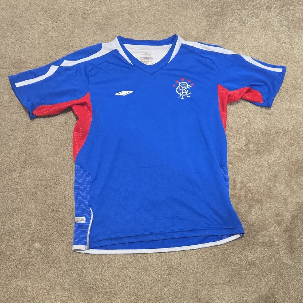 Umbro Glasgow Rangers Kids Blue and Red Jersey